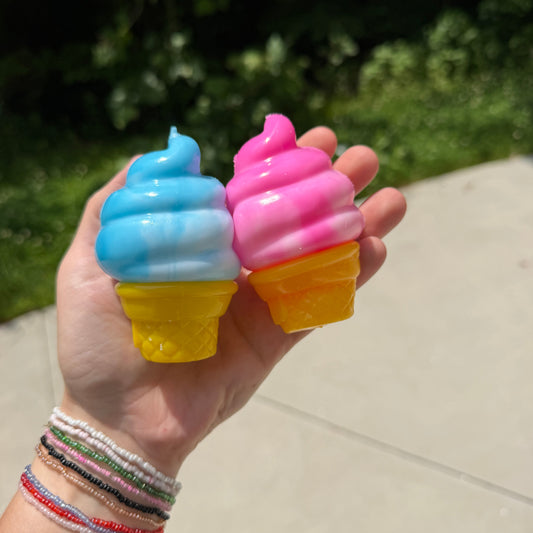 Squishy Toy - Ice Cream Cone, Pink