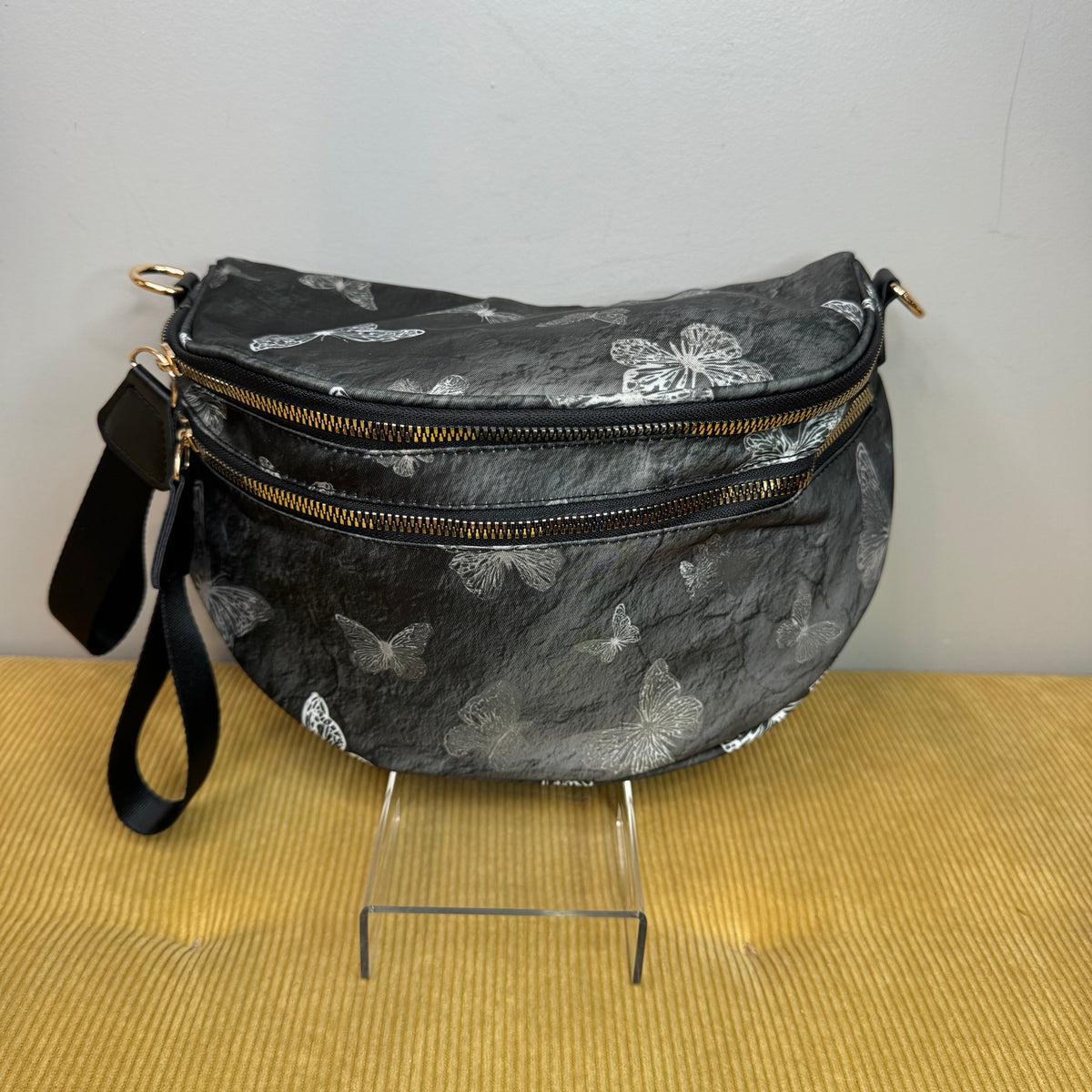 The Roni Nylon Crossbody - Grey Butterfly