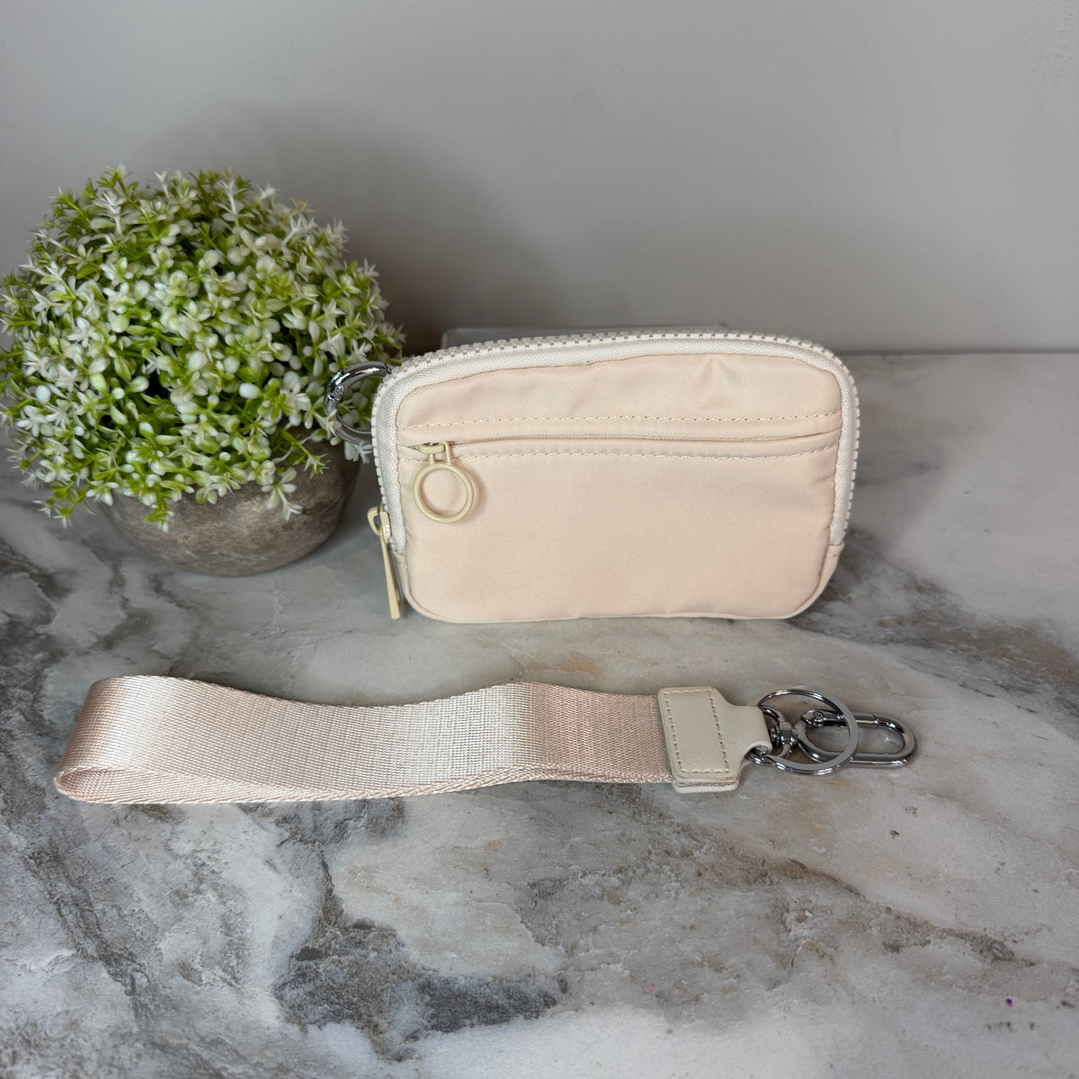 Rue - Nylon Wristlet Wallet - Beige