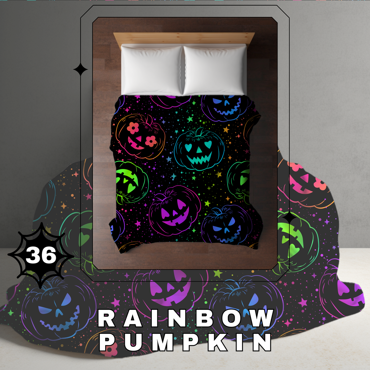 Blanket Halloween #36 - Rainbow Pumpkin