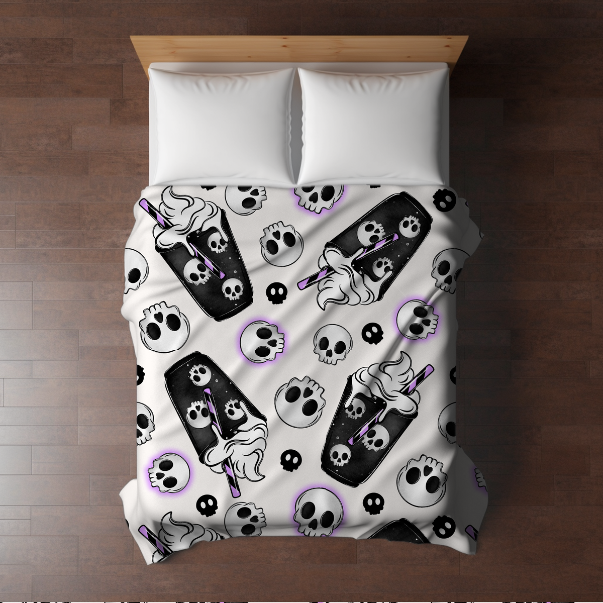 Blanket Halloween #8 - Coffee Skull White