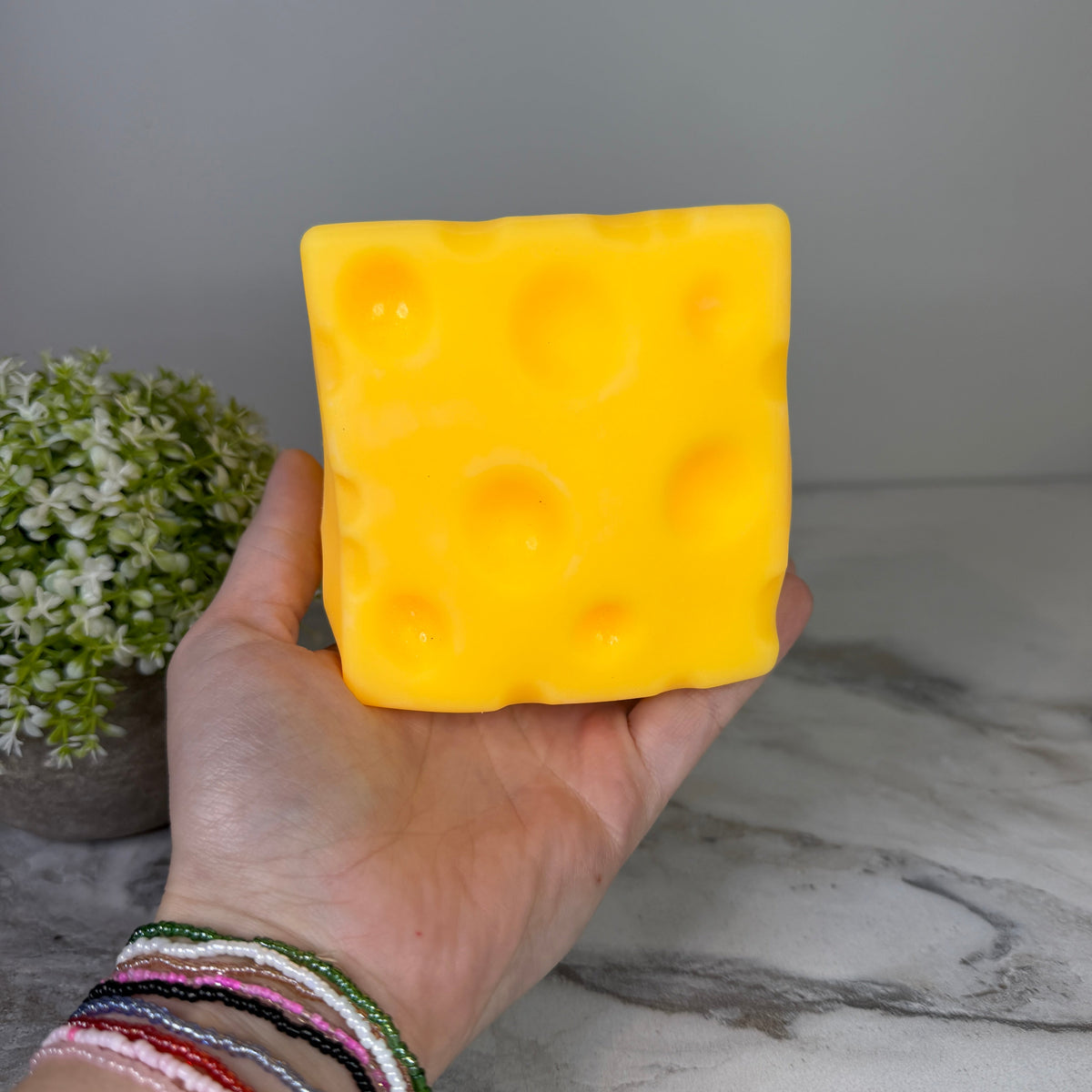 Squishy Toy - Cheese Cube, Jumbo