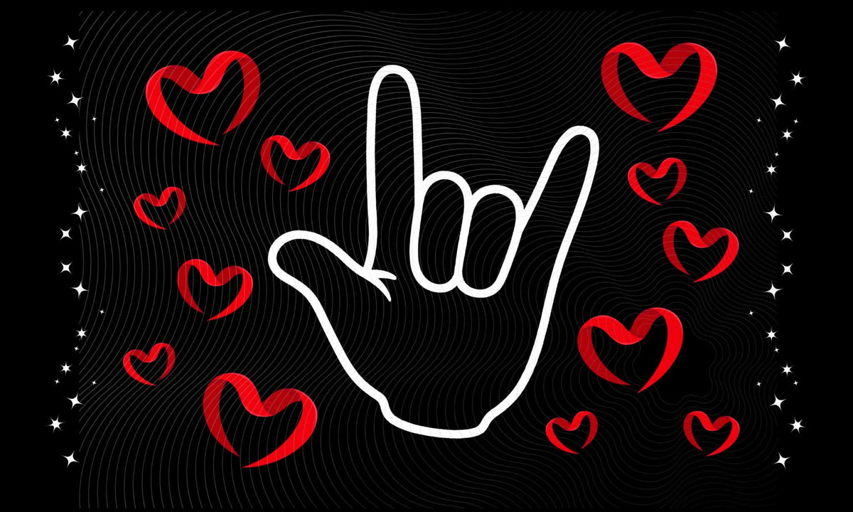 Desk Mat - Red Hearts ILY