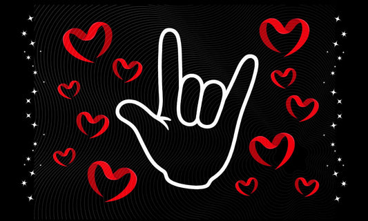 Desk Mat - Red Hearts ILY